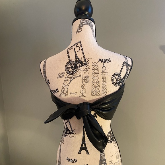 Dynamite Faux Leather Bandana Top, Size Small - Picture 2 of 3